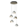 Hubbardton Forge Brooklyn 5 Light 16" Wide Suspension Multi Light Pendant Soft Gold / Vintage Platinum / Opal