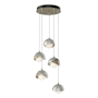 Hubbardton Forge Brooklyn 5 Light 16" Wide Suspension Multi Light Pendant Soft Gold / Sterling / Opal