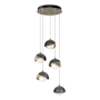 Hubbardton Forge Brooklyn 5 Light 16" Wide Suspension Multi Light Pendant Soft Gold / Ink / Opal