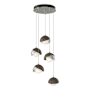 Hubbardton Forge Brooklyn 5 Light 16" Wide Suspension Multi Light Pendant Sterling / Bronze / Opal