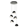 Hubbardton Forge Brooklyn 5 Light 16" Wide Suspension Multi Light Pendant Sterling / Black / Opal