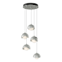 Hubbardton Forge Brooklyn 5 Light 16" Wide Suspension Multi Light Pendant Sterling / Vintage Platinum / Opal