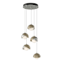 Hubbardton Forge Brooklyn 5 Light 16" Wide Suspension Multi Light Pendant Sterling / Soft Gold / Opal