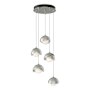 Hubbardton Forge Brooklyn 5 Light 16" Wide Suspension Multi Light Pendant Sterling / Sterling / Opal