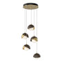 Hubbardton Forge Brooklyn 5 Light 16" Wide Suspension Multi Light Pendant Modern Brass / Bronze / Opal