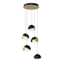Hubbardton Forge Brooklyn 5 Light 16" Wide Suspension Multi Light Pendant Modern Brass / Black / Opal