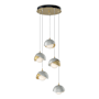Hubbardton Forge Brooklyn 5 Light 16" Wide Suspension Multi Light Pendant Modern Brass / Vintage Platinum / Opal