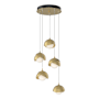Hubbardton Forge Brooklyn 5 Light 16" Wide Suspension Multi Light Pendant Modern Brass / Modern Brass / Opal