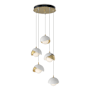 Hubbardton Forge Brooklyn 5 Light 16" Wide Suspension Multi Light Pendant Modern Brass / White / Opal