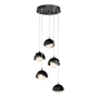 Hubbardton Forge Brooklyn 5 Light 16" Wide Suspension Multi Light Pendant Ink / Black / Opal