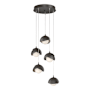 Hubbardton Forge Brooklyn 5 Light 16" Wide Suspension Multi Light Pendant Ink / Oil Rubbed Bronze / Opal