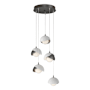 Hubbardton Forge Brooklyn 5 Light 16" Wide Suspension Multi Light Pendant Ink / White / Opal