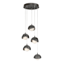 Hubbardton Forge Brooklyn 5 Light 16" Wide Suspension Multi Light Pendant Ink / Ink / Opal