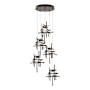 Hubbardton Forge Tura 5 Light 28" Wide Multi Light Pendant Bronze / Seeded Clear