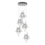 Hubbardton Forge Tura 5 Light 28" Wide Multi Light Pendant Vintage Platinum / Seeded Clear
