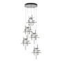 Hubbardton Forge Tura 5 Light 28" Wide Multi Light Pendant Vintage Platinum / Seeded Clear