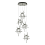 Hubbardton Forge Tura 5 Light 28" Wide Multi Light Pendant Sterling / Seeded Clear