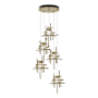 Hubbardton Forge Tura 5 Light 28" Wide Multi Light Pendant Modern Brass / Seeded Clear