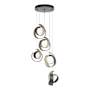 Hubbardton Forge Riza 5 Light 20" Wide Multi Light Pendant Natural Iron / Opal