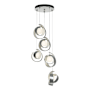 Hubbardton Forge Riza 5 Light 20" Wide Multi Light Pendant Vintage Platinum / Opal
