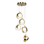 Hubbardton Forge Riza 5 Light 20" Wide Multi Light Pendant Modern Brass / Opal