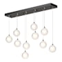 Hubbardton Forge Fritz 10 Light 45" Wide Suspension Linear Pendant Dark Smoke