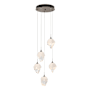 Hubbardton Forge Chrysalis 5 Light 15" Wide Multi Light Pendant Bronze / White / Clear