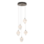 Hubbardton Forge Chrysalis 5 Light 15" Wide Multi Light Pendant Bronze / White