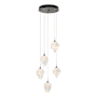 Hubbardton Forge Chrysalis 5 Light 15" Wide Multi Light Pendant Dark Smoke / White
