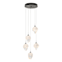 Hubbardton Forge Chrysalis 5 Light 15" Wide Multi Light Pendant Dark Smoke / White / Clear