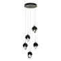 Hubbardton Forge Chrysalis 5 Light 15" Wide Multi Light Pendant Natural Iron / Black / Clear