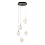 Hubbardton Forge Chrysalis 5 Light 15" Wide Multi Light Pendant Natural Iron / White
