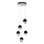 Hubbardton Forge Chrysalis 5 Light 15" Wide Multi Light Pendant Vintage Platinum / Black