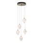 Hubbardton Forge Chrysalis 5 Light 15" Wide Multi Light Pendant Soft Gold / White / Clear