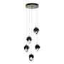 Hubbardton Forge Chrysalis 5 Light 15" Wide Multi Light Pendant Soft Gold / Black