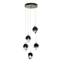 Hubbardton Forge Chrysalis 5 Light 15" Wide Multi Light Pendant Soft Gold / Black / Clear