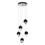 Hubbardton Forge Chrysalis 5 Light 15" Wide Multi Light Pendant Sterling / Black / Clear