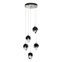 Hubbardton Forge Chrysalis 5 Light 15" Wide Multi Light Pendant Sterling / Black