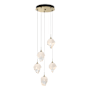 Hubbardton Forge Chrysalis 5 Light 15" Wide Multi Light Pendant Modern Brass / White