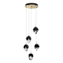 Hubbardton Forge Chrysalis 5 Light 15" Wide Multi Light Pendant Modern Brass / Black / Clear