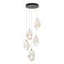 Hubbardton Forge Chrysalis 5 Light 16" Wide Multi Light Pendant Dark Smoke / White