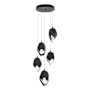 Hubbardton Forge Chrysalis 5 Light 16" Wide Multi Light Pendant Black / Black / Clear