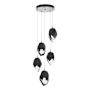Hubbardton Forge Chrysalis 5 Light 16" Wide Multi Light Pendant Vintage Platinum / Black