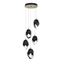 Hubbardton Forge Chrysalis 5 Light 16" Wide Multi Light Pendant Soft Gold / Black / Clear
