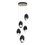 Hubbardton Forge Chrysalis 5 Light 16" Wide Multi Light Pendant Soft Gold / Black