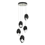 Hubbardton Forge Chrysalis 5 Light 16" Wide Multi Light Pendant Sterling / Black / Clear