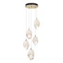 Hubbardton Forge Chrysalis 5 Light 16" Wide Multi Light Pendant Modern Brass / White