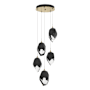 Hubbardton Forge Chrysalis 5 Light 16" Wide Multi Light Pendant Modern Brass / Black