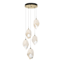 Hubbardton Forge Chrysalis 5 Light 16" Wide Multi Light Pendant Modern Brass / White / Clear