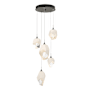 Hubbardton Forge Chrysalis 5 Light 16" Wide Multi Light Pendant Natural Iron / White